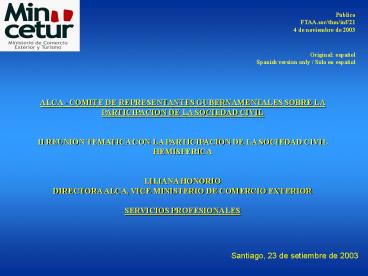 Santiago, 23 de setiembre de 2003