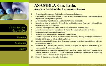 ASAMBLA Cia' Ltda' Asesores Ambientales Latinoamericanos