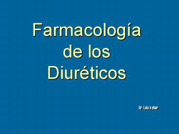 Farmacologa de los Diurticos