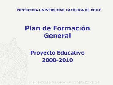 Plan de Formacin General