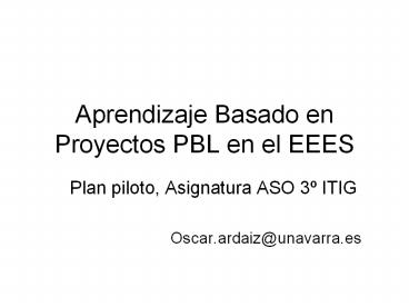 Aprendizaje Basado en Proyectos PBL en el EEES