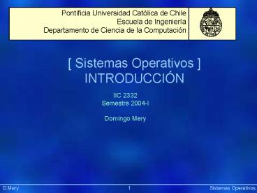 Sistemas Operativos INTRODUCCIN