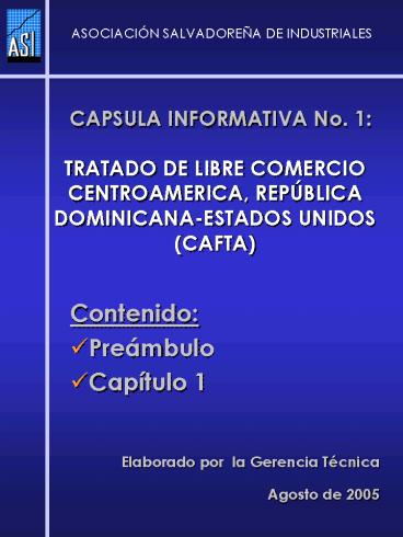 CAPSULA INFORMATIVA No' 1: