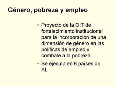 Gnero, pobreza y empleo