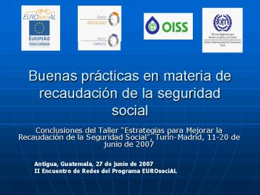 Buenas prcticas en materia de recaudacin de la seguridad social