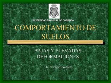 COMPORTAMIENTO DE SUELOS