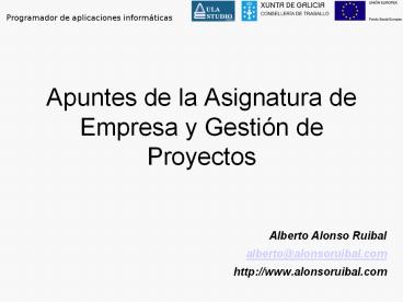 Apuntes de la Asignatura de Empresa y Gesti