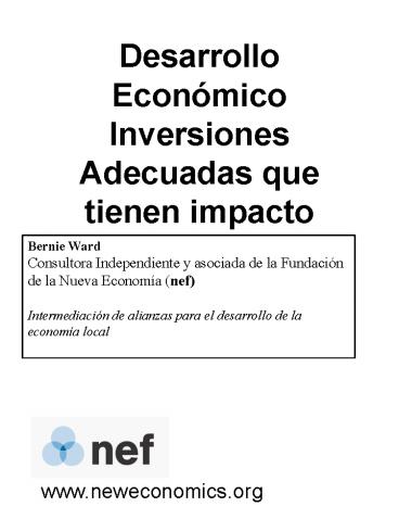 Desarrollo Econmico Inversiones Adecuadas que tienen impacto