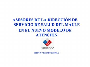ASESORES DE LA DIRECCIN DE SERVICIO DE SALUD DEL MAULE