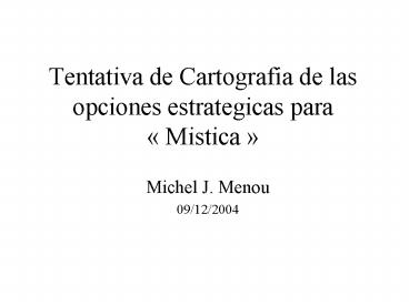 Tentativa de Cartografia de las opciones estrategicas para 