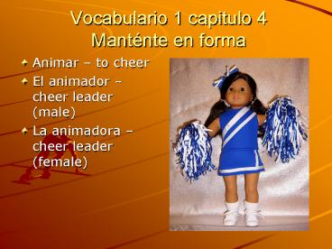 Vocabulario 1 capitulo 4 Mantnte en forma