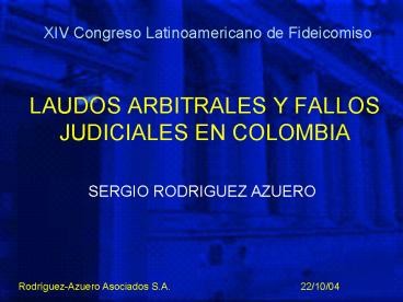 LAUDOS ARBITRALES Y FALLOS JUDICIALES EN COLOMBIA