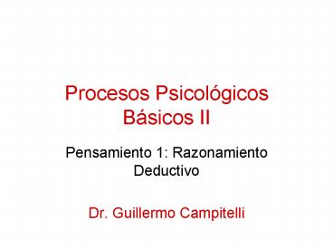 Procesos Psicolgicos Bsicos II