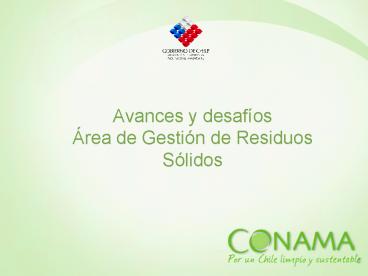 Avances y desafos rea de Gestin de Residuos Slidos