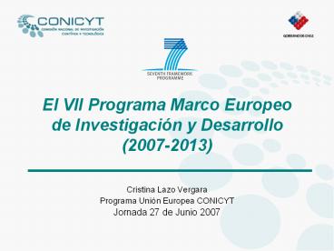 El VII Programa Marco Europeo de Investigaci