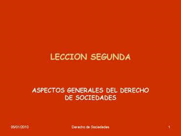 LECCION SEGUNDA