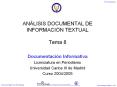 ANLISIS DOCUMENTAL DE INFORMACIN TEXTUAL PowerPoint PPT Presentation