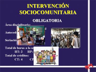 INTERVENCIN SOCIOCOMUNITARIA