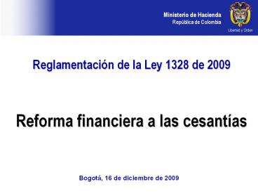 Ministerio de Hacienda y Crdito Publico Repblica de Colombia