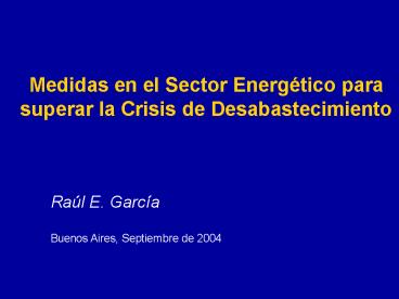Medidas en el Sector Energ