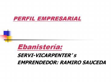 PERFIL EMPRESARIAL