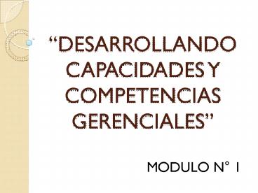 DESARROLLANDO CAPACIDADES Y COMPETENCIAS GERENCIALES