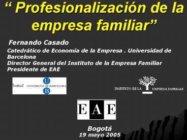 Profesionalizacin de la empresa familiar