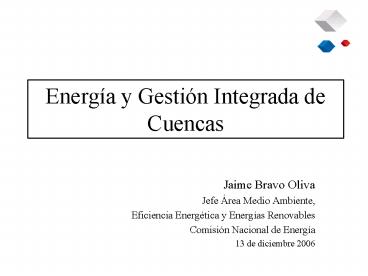 Energa y Gestin Integrada de Cuencas