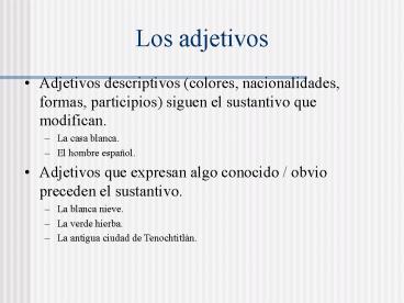 Los adjetivos