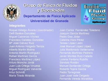Grupo de Fsica de Fluidos y Biocoloides