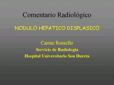 Comentario Radiolgico