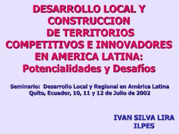CRECIMIENTO, DESARROLLO Y DESARROLLO LOCAL Y REGIONAL
