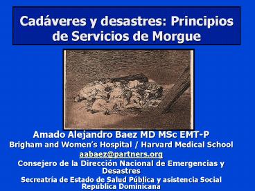 Cadveres y desastres: Principios de Servicios de Morgue