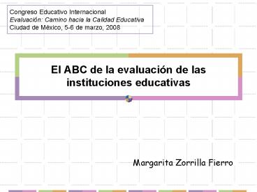 El ABC de la evaluacin de las instituciones educativas