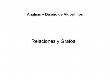 Relaciones y Grafos