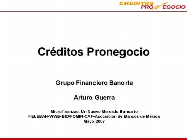 Crditos Pronegocio