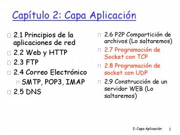 Captulo 2: Capa Aplicacin