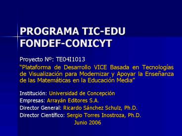 PROGRAMA TICEDU FONDEFCONICYT