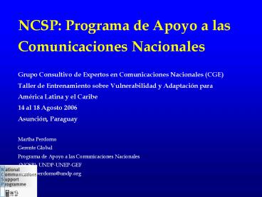 Second National Communications Targets