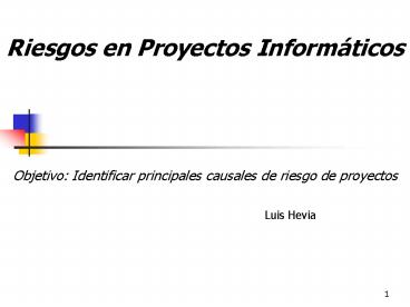 Riesgos en Proyectos Inform