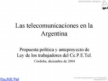 Las telecomunicaciones en la Argentina