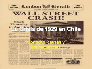 La Crisis de 1929 en Chile