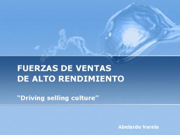 FUERZAS DE VENTAS DE ALTO RENDIMIENTO