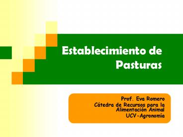 Establecimiento de Pasturas