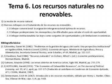 Tema 6' Los recursos naturales no renovables'