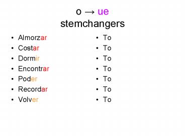 o ue stemchangers