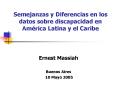 Semejanzas y Diferencias en los datos sobre discapacidad en Amrica Latina y el Caribe PowerPoint PPT Presentation