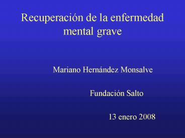 Recuperacin de la enfermedad mental grave
