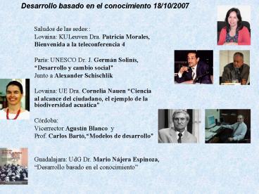 Saludos de las sedes::