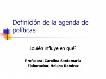 Definicin de la agenda de polticas